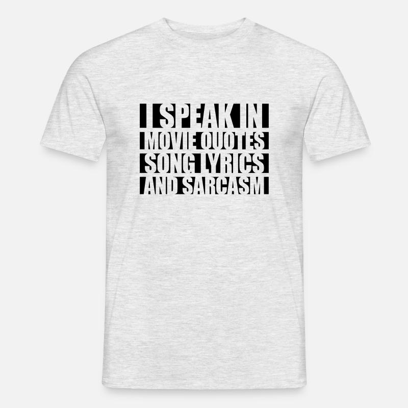 speak lyrics and sarcasm - Männer T-Shirt - Grau meliert
