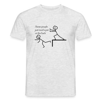 Certaines personnes ont juste besoin d’une tape dans le dos - T-shirt homme - gris chiné - Devant - AI Model Male 178 dark (178cm)