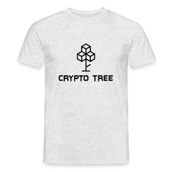 Trading de Bitcoin et d'actions cryptographiques - T-shirt homme - gris chiné - Devant - AI Model Male 178 dark (178cm)