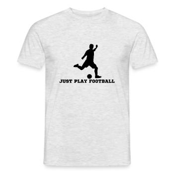 JUST PLAY FOOTBALL - Männer T-Shirt - Grau meliert - Vorne - AI Model Male 178 dark (178cm)