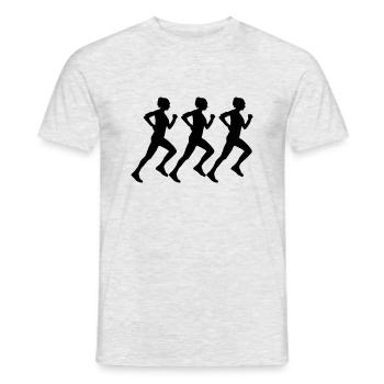femme qui court - T-shirt homme - gris chiné - Devant - AI Model Male 178 dark (178cm)