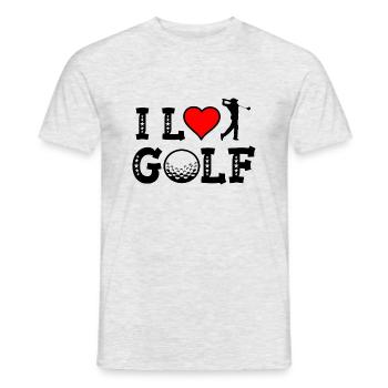 I love Golf- Golfen meine Leidenschaft Golfplatz - Männer T-Shirt - Grau meliert - Vorne - AI Model Male 178 dark (178cm)