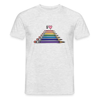 Love pencils - Men's T-Shirt - heather grey - Front - AI Model Male 178 dark (178cm)