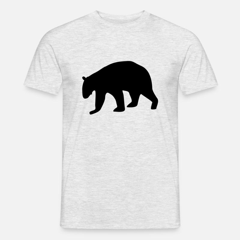 bear silhouette - Männer T-Shirt - Grau meliert