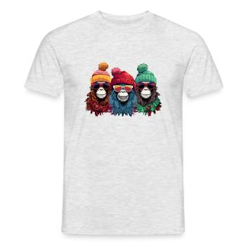 Singes de Noël moches - T-shirt homme - gris chiné - Devant - AI Model Male 178 dark (178cm)