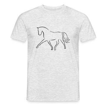 Cheval de dressage - T-shirt homme - gris chiné - Devant - AI Model Male 178 dark (178cm)