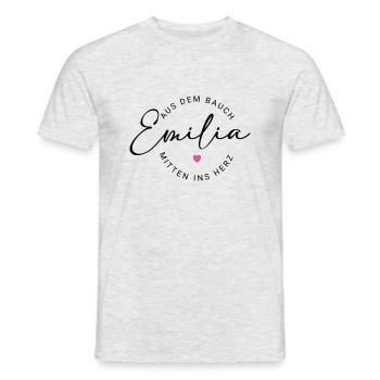 Emilia Name - Männer T-Shirt - Grau meliert - Vorne - AI Model Male 178 dark (178cm)