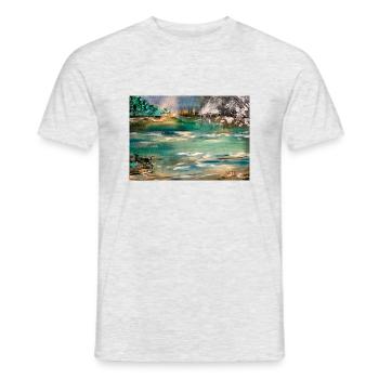La Cascade - T-shirt homme - gris chiné - Devant - AI Model Male 178 dark (178cm)
