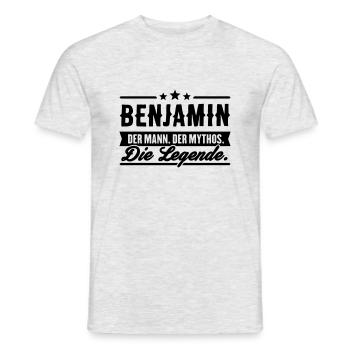 Mann Mythos Legende Benjamin - Männer T-Shirt - Grau meliert - Vorne - AI Model Male 178 dark (178cm)