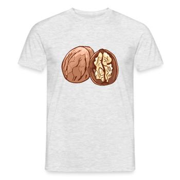 Echte Walnuss Nüsse Nuß Walnuß Walnüsse - Männer T-Shirt - Grau meliert - Vorne - AI Model Male 178 dark (178cm)