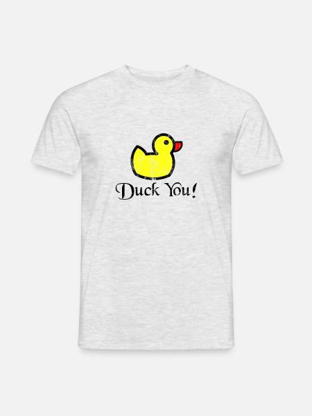 Quietscheente - Ente - Duck You! Vintage Geschenk - Männer T-Shirt - Grau meliert