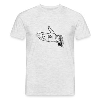Main avec pièce - T-shirt homme - gris chiné - Devant - AI Model Male 178 dark (178cm)