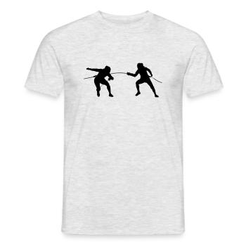 fencing fencing - Men's T-Shirt - heather grey - Front - AI Model Male 178 dark (178cm)