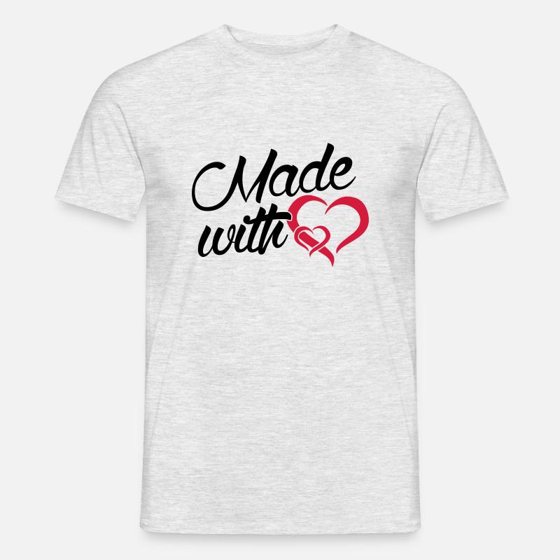 Faite avec coeur - bébé - - T-shirt homme - gris chiné
