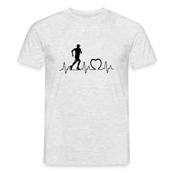 Heartbeat avec joggeur coeur1 - T-shirt homme - gris chiné - Devant - AI Model Male 178 dark (178cm)