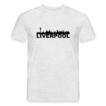 Idée Cadeau Skyline Liverpool Angleterre Royaume-Uni - T-shirt homme - gris chiné - Devant - AI Model Male 178 dark (178cm)