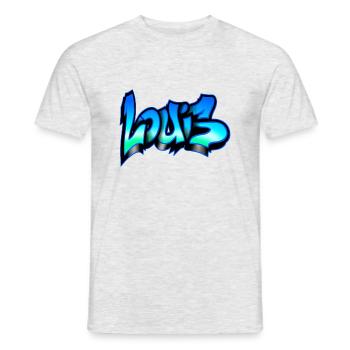 Louis Graffiti Name For print - Men's T-Shirt - heather grey - Front - AI Model Male 178 dark (178cm)