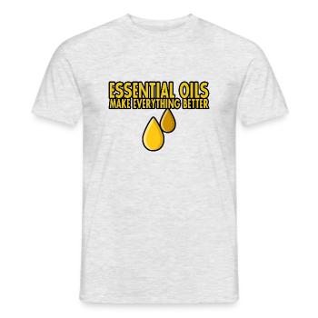 Essential Oils Make Everything Better 4 - Men's T-Shirt - heather grey - Front - AI Model Male 178 dark (178cm)