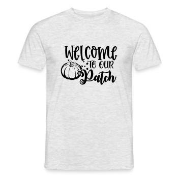 welcome to our patchb - Men's T-Shirt - heather grey - Front - AI Model Male 178 dark (178cm)