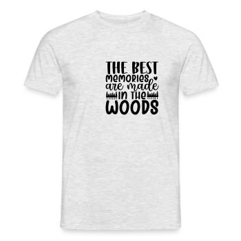 18 Les meilleurs souvenirs se font dans les bois - T-shirt homme - gris chiné - Devant - AI Model Male 178 dark (178cm)