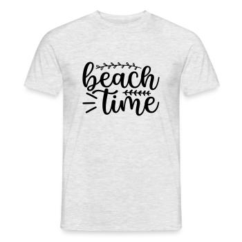 4 beach time - Men's T-Shirt - heather grey - Front - AI Model Male 178 dark (178cm)