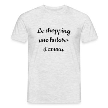 le shopping une histoire d'amour - T-shirt homme - gris chiné - Devant - AI Model Male 178 dark (178cm)