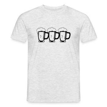 Beer glasses - Men's T-Shirt - heather grey - Front - AI Model Male 178 dark (178cm)
