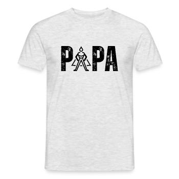 Papa | fête des pères - T-shirt homme - gris chiné - Devant - AI Model Male 178 dark (178cm)