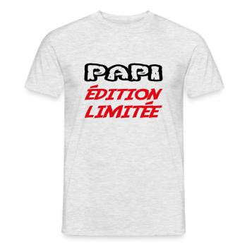 PAPI édition limitée - T-shirt homme - gris chiné - Devant - AI Model Male 178 dark (178cm)