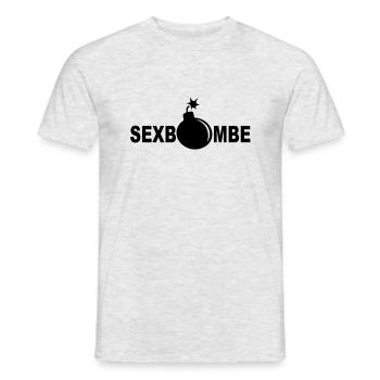 sex bomb - Men's T-Shirt - heather grey - Front - AI Model Male 178 dark (178cm)
