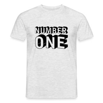 Nummer - 1 - Männer T-Shirt - Grau meliert - Vorne - AI Model Male 178 dark (178cm)