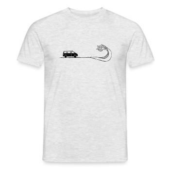Campeur sur la plage - T-shirt homme - gris chiné - Devant - AI Model Male 178 dark (178cm)