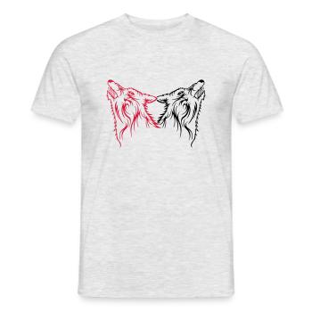 woelfe2 - Männer T-Shirt - Grau meliert - Vorne - AI Model Male 178 dark (178cm)