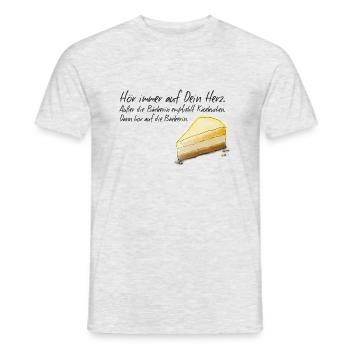 Käsekuchen T-Shirt - Männer T-Shirt - Grau meliert - Vorne - AI Model Male 178 dark (178cm)