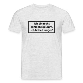 Ich bin nicht schlecht gelaunt ich habe Hunger - Männer T-Shirt - Grau meliert - Vorne - AI Model Male 178 dark (178cm)