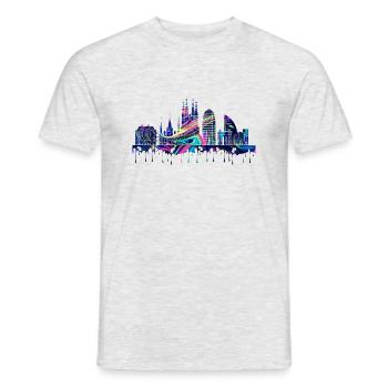 Skyline Barcelona by The Manzanita's - Men's T-Shirt - heather grey - Front - AI Model Male 178 dark (178cm)