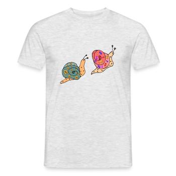 Schnecken - Männer T-Shirt - Grau meliert - Vorne - AI Model Male 178 dark (178cm)