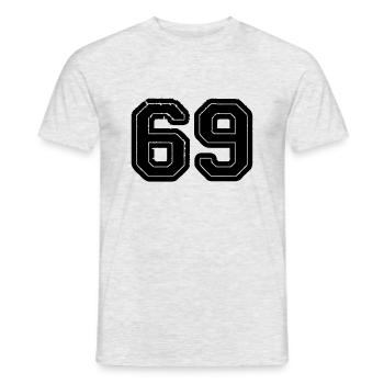 69 - Men's T-Shirt - heather grey - Front - AI Model Male 178 dark (178cm)