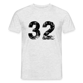 32 - Männer T-Shirt - Grau meliert - Vorne - AI Model Male 178 dark (178cm)