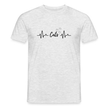 Cats Cat Love Cat Lovers - Men's T-Shirt - heather grey - Front - AI Model Male 178 dark (178cm)