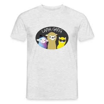 Lama gang - Männer T-Shirt - Grau meliert - Vorne - AI Model Male 178 dark (178cm)