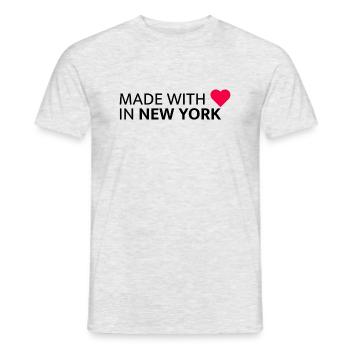 Gemaakt met liefde in New York - Heren T-shirt - grijs gemêleerd - Voor - AI Model Male 178 dark (178cm)