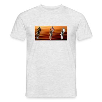 Motocross Racing T-Shirt Enduro T Shirt Supercross - Männer T-Shirt - Grau meliert - Vorne - AI Model Male 178 dark (178cm)