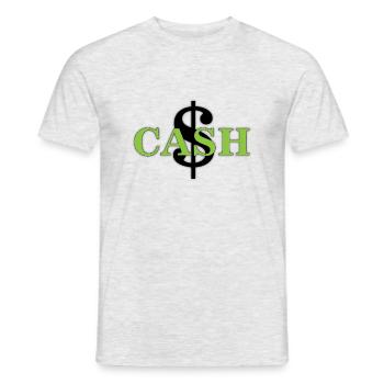 Cash - Männer T-Shirt - Grau meliert - Vorne - AI Model Male 178 dark (178cm)
