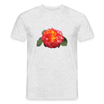 Red SPRING ROSE - Men's T-Shirt - heather grey - Front - AI Model Male 178 dark (178cm)
