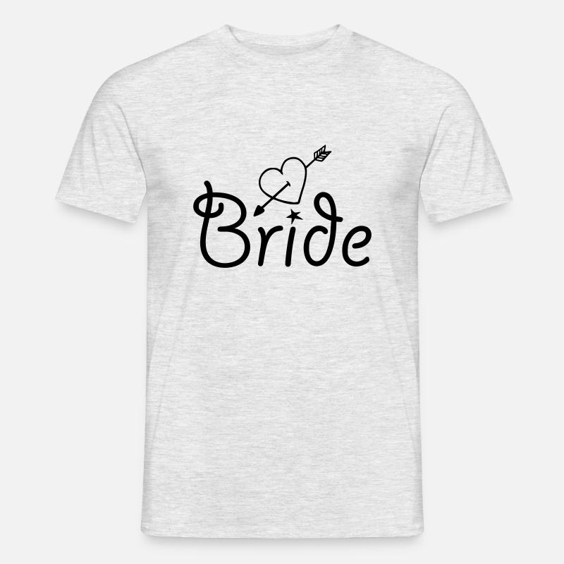 Braut herze - Männer T-Shirt - Grau meliert