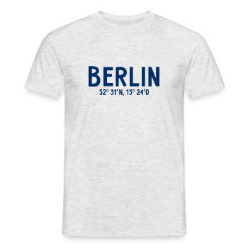 Coordonnées Berlin - Berlin Bear - T-shirt homme - gris chiné - Devant - AI Model Male 178 dark (178cm)