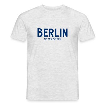 Coordonnées Berlin - Berlin Bear - T-shirt homme - gris chiné - Devant - AI Model Male 178 dark (178cm)