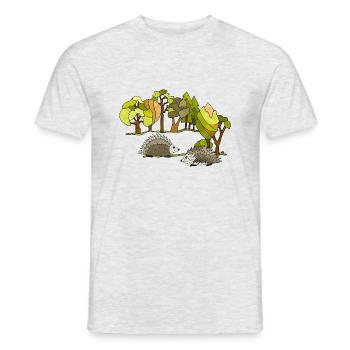Hedgehogs - Men's T-Shirt - heather grey - Front - AI Model Male 178 dark (178cm)