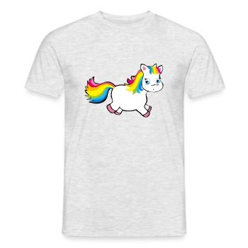 Unicorn pummel in rainbow colors Unicorn pink - Men's T-Shirt - heather grey - Front - AI Model Male 178 dark (178cm)